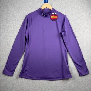 Under Armour ColdGear Infrared Top Womens XL Purple Fitted Mock Neck Running NEW
